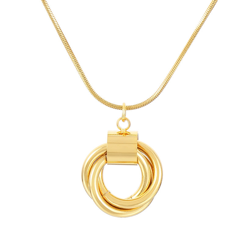 Simple Style Circle Stainless Steel Plating 18k Gold Plated Pendant Necklace