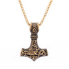 Retro Hammer Stainless Steel Plating 18k Gold Plated Men's Pendant Necklace