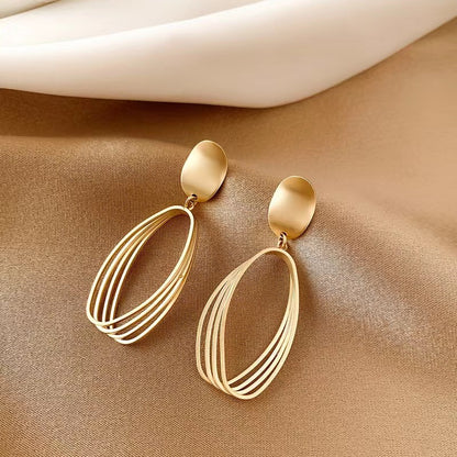 1 Pair Simple Style Water Droplets Alloy Gold Plated Silver Plated Ear Studs