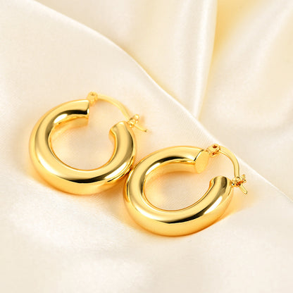 1 Pair Retro Simple Style U Shape Stripe Twist Plating Copper 18k Gold Plated Earrings