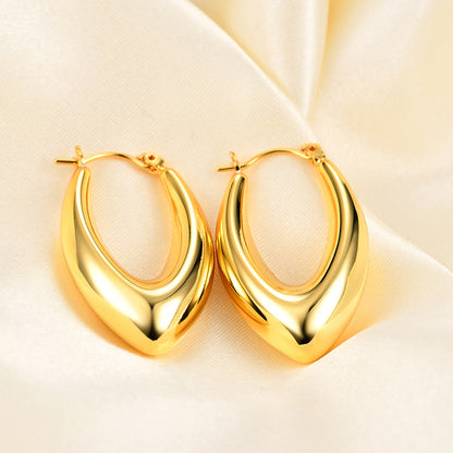 1 Pair Retro Simple Style U Shape Stripe Twist Plating Copper 18k Gold Plated Earrings