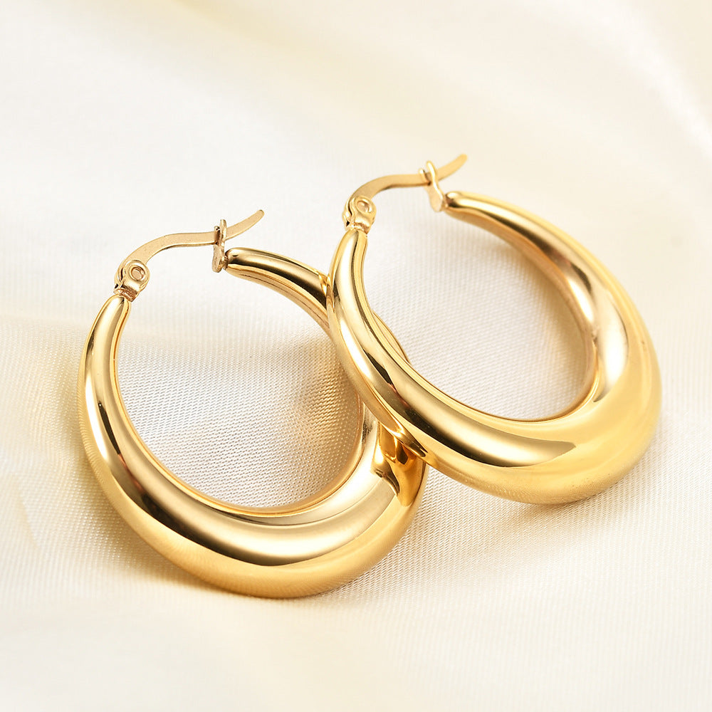 1 Pair Retro Simple Style U Shape Stripe Twist Plating Copper 18k Gold Plated Earrings