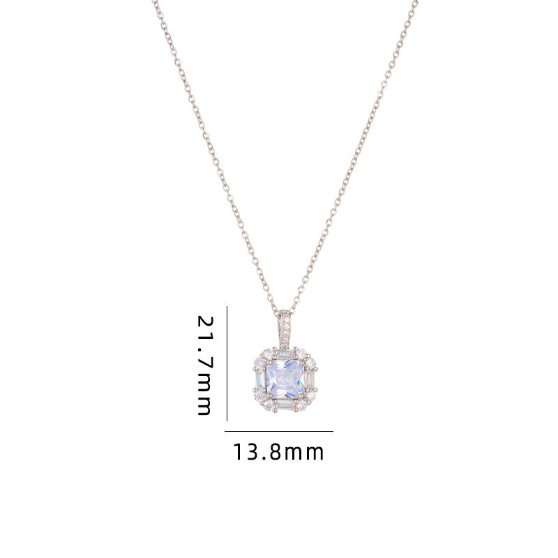 Simple Style Cartoon Character Heart Shape Bow Knot Copper Inlay Zircon Pendant Necklace