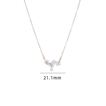 Simple Style Cartoon Character Heart Shape Bow Knot Copper Inlay Zircon Pendant Necklace