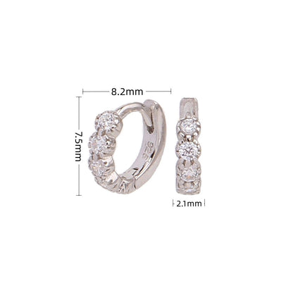 1 Pair Elegant Round Plating Inlay Sterling Silver Zircon White Gold Plated Gold Plated Earrings