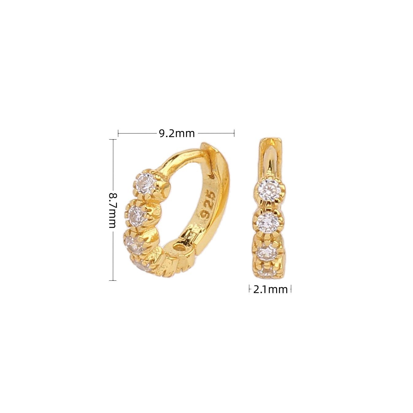 1 Pair Elegant Round Plating Inlay Sterling Silver Zircon White Gold Plated Gold Plated Earrings