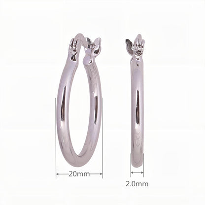 1 Pair Simple Style Classic Style Round Solid Color Plating Sterling Silver White Gold Plated Gold Plated Earrings