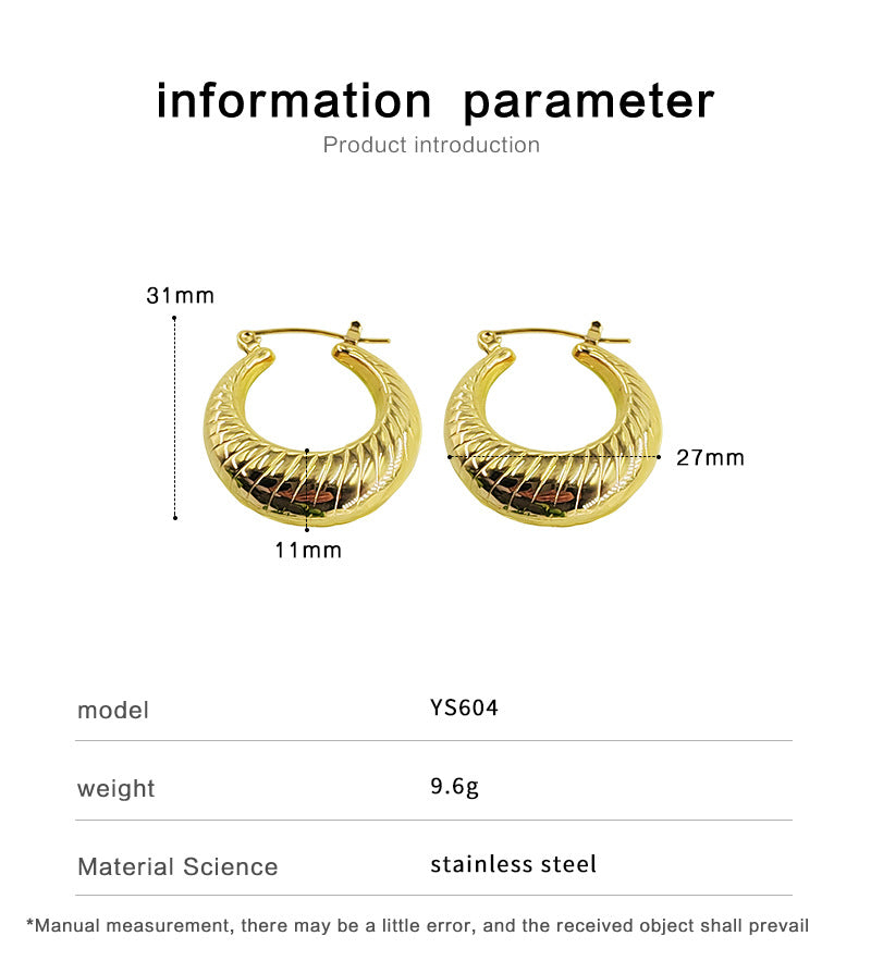 1 Pair Simple Style U Shape Plating Titanium Steel Earrings