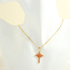 Simple Style Cross Copper 18k Gold Plated Zircon Pendant Necklace In Bulk