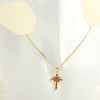 Simple Style Cross Copper 18k Gold Plated Zircon Pendant Necklace In Bulk