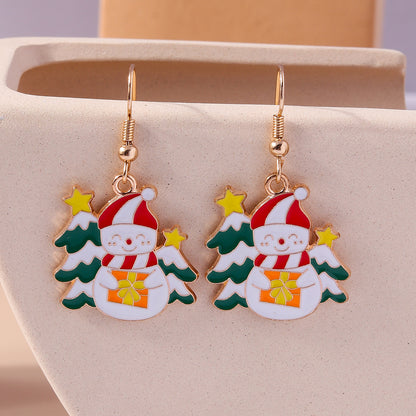 1 Set 1 Pair Casual Streetwear Christmas Tree Santa Claus Zinc Alloy Drop Earrings