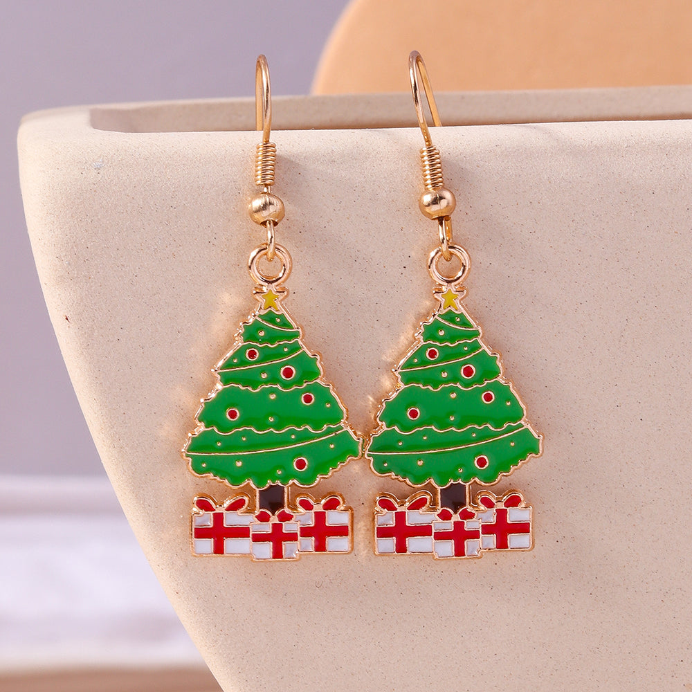 1 Set 1 Pair Casual Streetwear Christmas Tree Santa Claus Zinc Alloy Drop Earrings