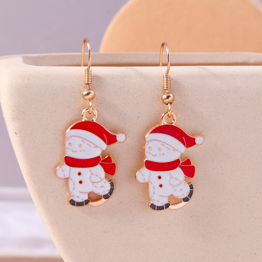 1 Set 1 Pair Casual Streetwear Christmas Tree Santa Claus Zinc Alloy Drop Earrings