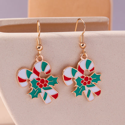 1 Set 1 Pair Casual Streetwear Christmas Tree Santa Claus Zinc Alloy Drop Earrings