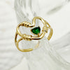 Simple Style Roman Style Heart Shape Stainless Steel Plating Inlay Zircon Gold Plated Open Rings