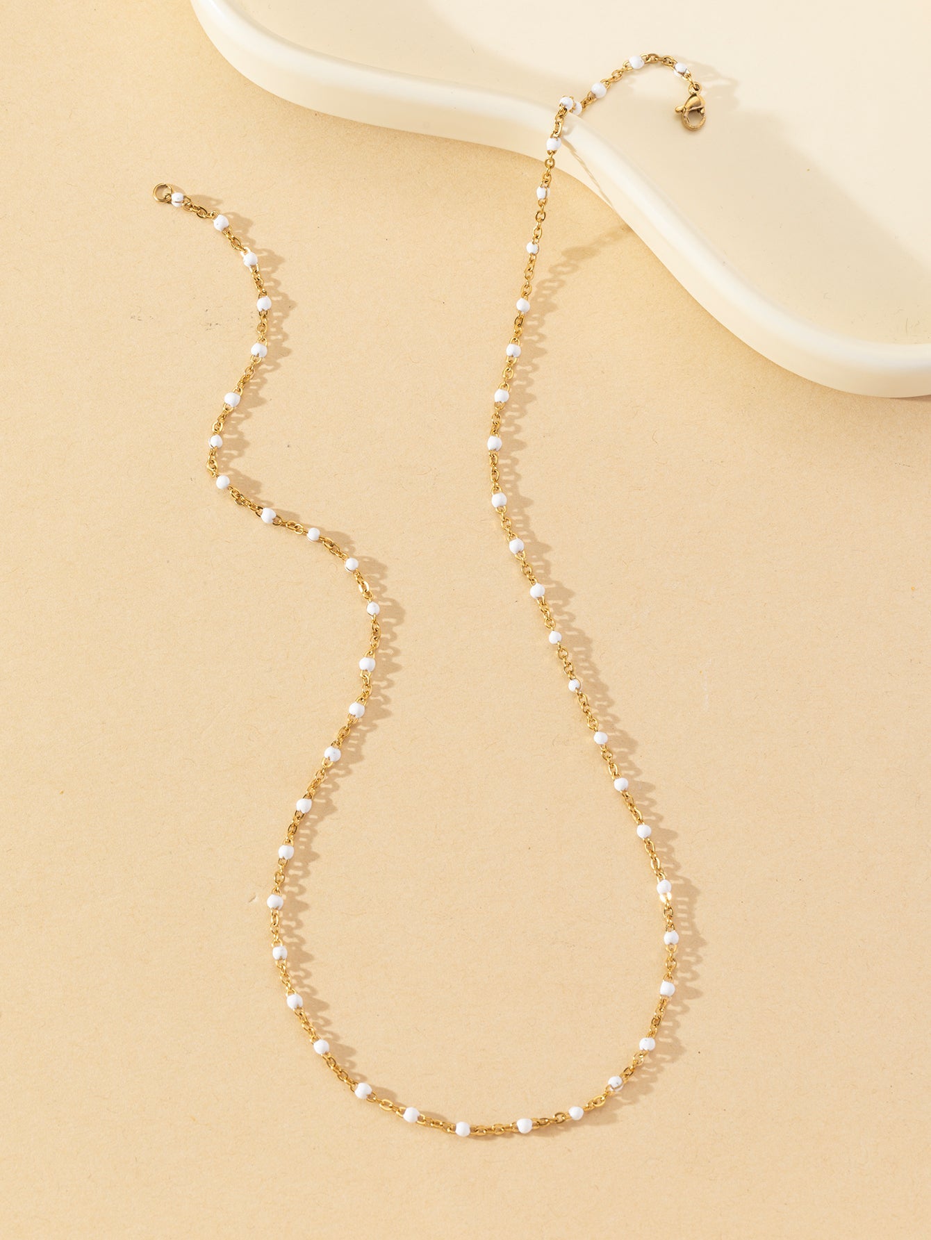 Shiny Solid Color Stainless Steel Chain Necklace