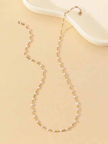 Shiny Solid Color Stainless Steel Chain Necklace