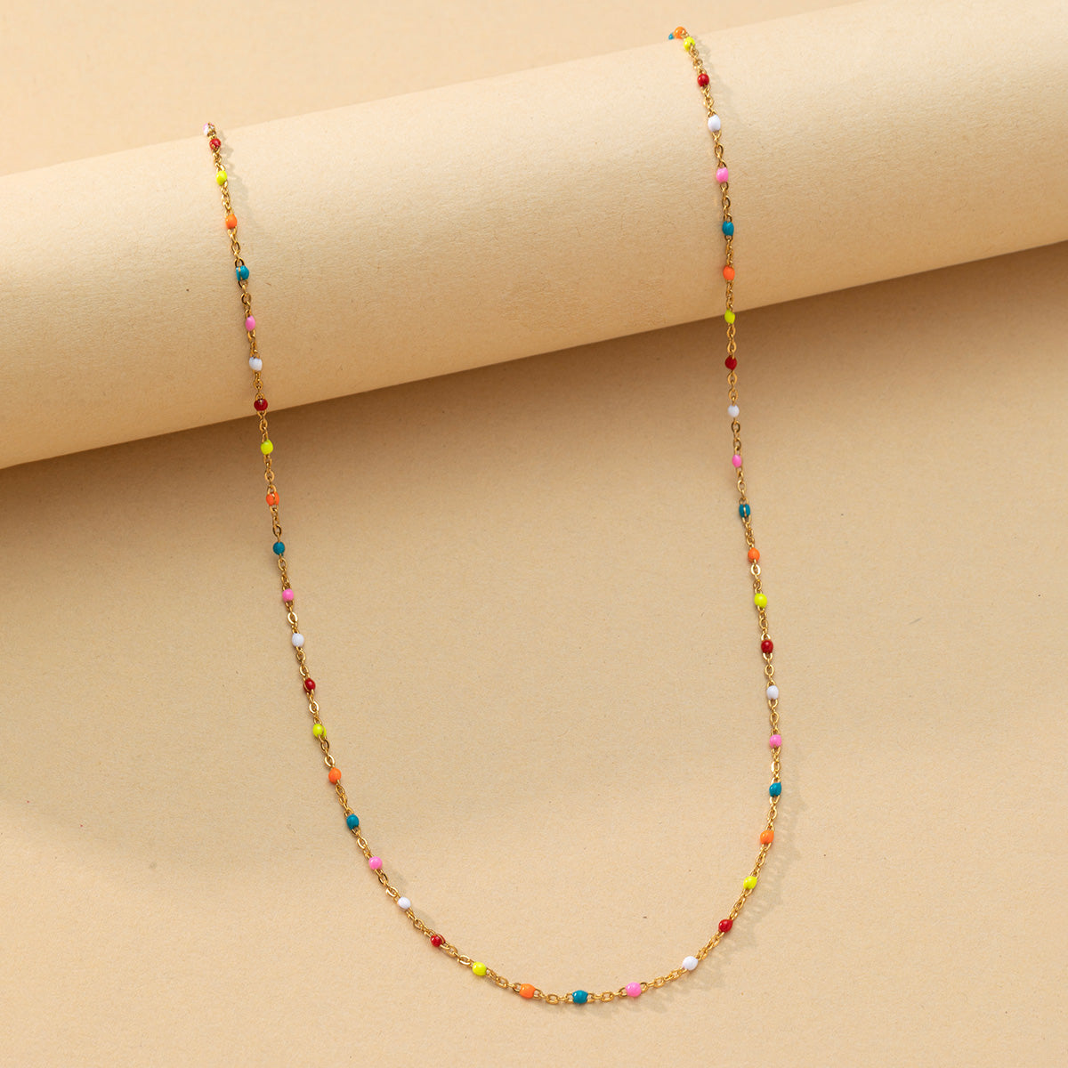 Shiny Solid Color Stainless Steel Chain Necklace