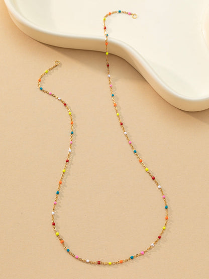 Shiny Solid Color Stainless Steel Chain Necklace