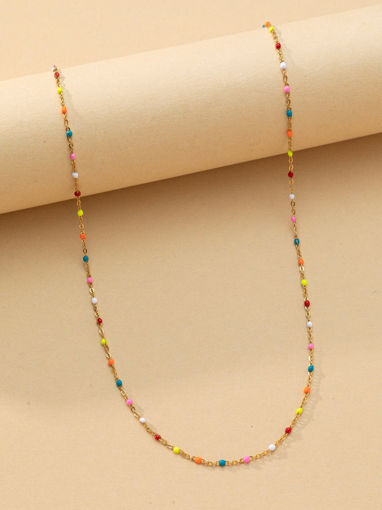 Shiny Solid Color Stainless Steel Chain Necklace