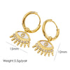 1 Pair Modern Style Star Eye Plating Inlay Stainless Steel Zircon 14k Gold Plated Earrings