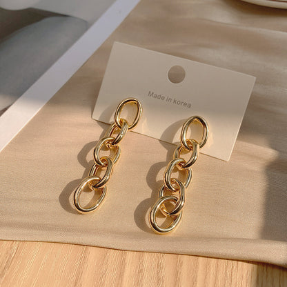 1 Pair Simple Style Solid Color Plating Alloy Gold Plated Silver Plated Earrings