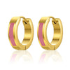 1 Pair Simple Style Color Block Epoxy Plating Stainless Steel Gold Plated Earrings