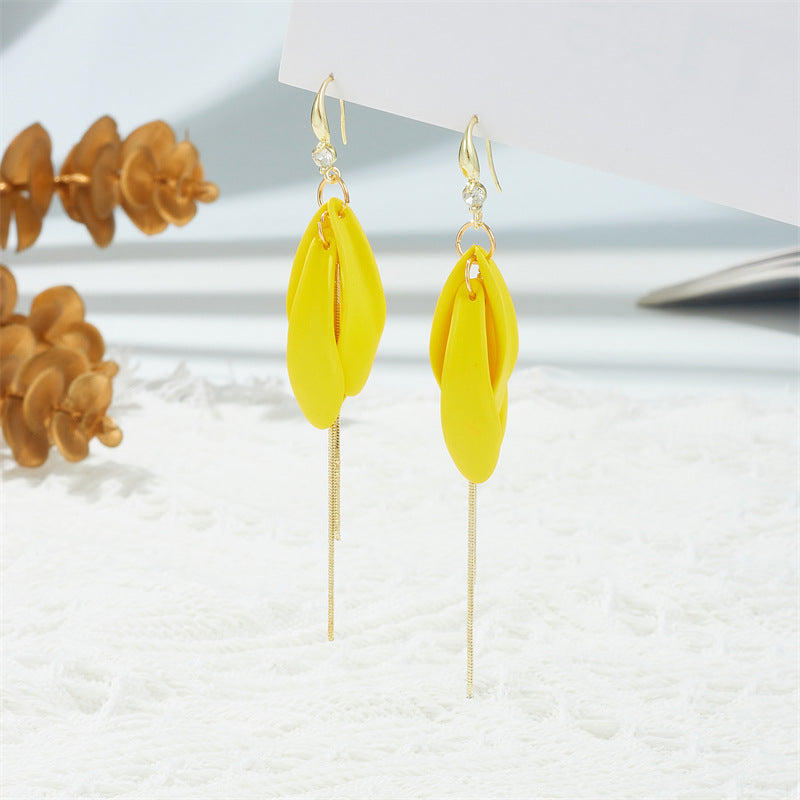 1 Pair Streetwear Solid Color Patchwork Alloy Drop Earrings