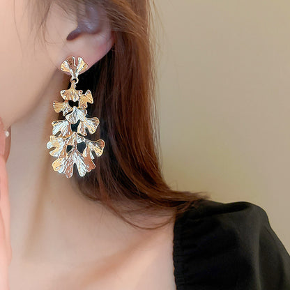 1 Pair Vintage Style Leaves Plating Alloy Gold Plated Drop Earrings