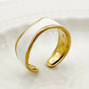 Simple Style Irregular Stainless Steel Enamel Plating Gold Plated Rings