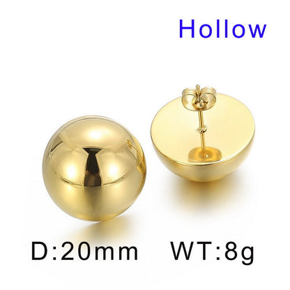 3 Pairs Elegant Cute Round Stainless Steel Ear Studs