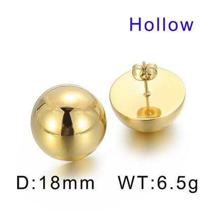 3 Pairs Elegant Cute Round Stainless Steel Ear Studs