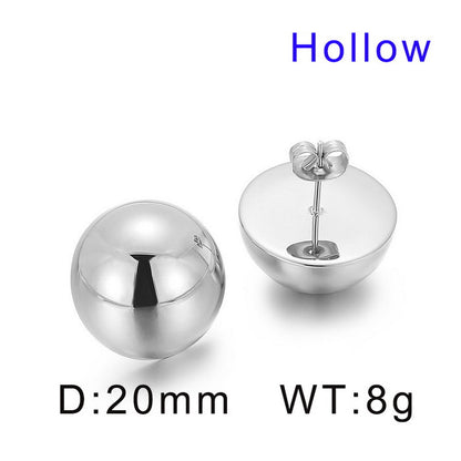 3 Pairs Elegant Cute Round Stainless Steel Ear Studs