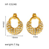 1 Pair Classic Style U Shape Crown Butterfly Plating Inlay Stainless Steel Artificial Pearls Zircon 18k Gold Plated Earrings