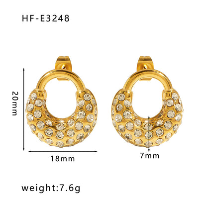 1 Pair Classic Style U Shape Crown Butterfly Plating Inlay Stainless Steel Artificial Pearls Zircon 18k Gold Plated Earrings