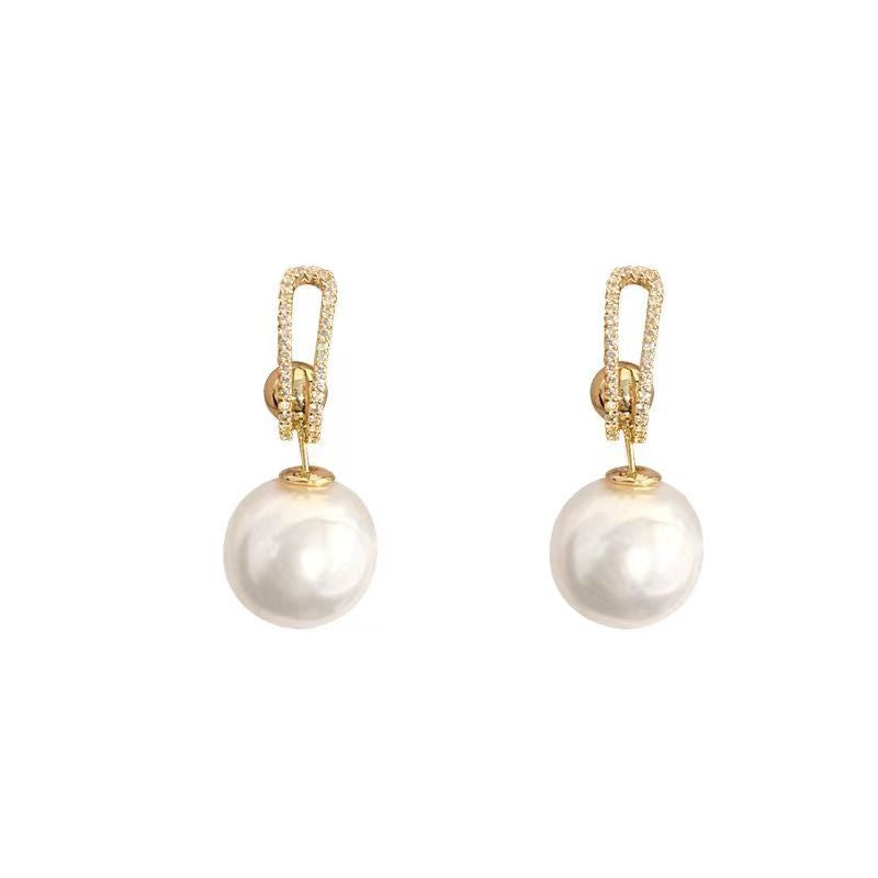 1 Pair Modern Style Round Imitation Pearl Drop Earrings