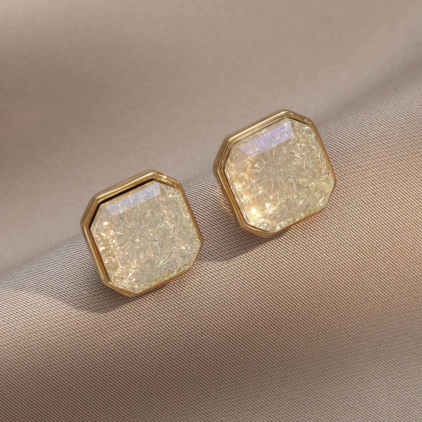 1 Pair Classic Style Square Inlay Copper Zircon Ear Studs