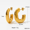 1 Pair Simple Style C Shape Plating Stainless Steel 14k Gold Plated White Gold Plated Gold Plated Ear Studs