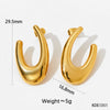 1 Pair Simple Style C Shape Plating Stainless Steel 14k Gold Plated White Gold Plated Gold Plated Ear Studs