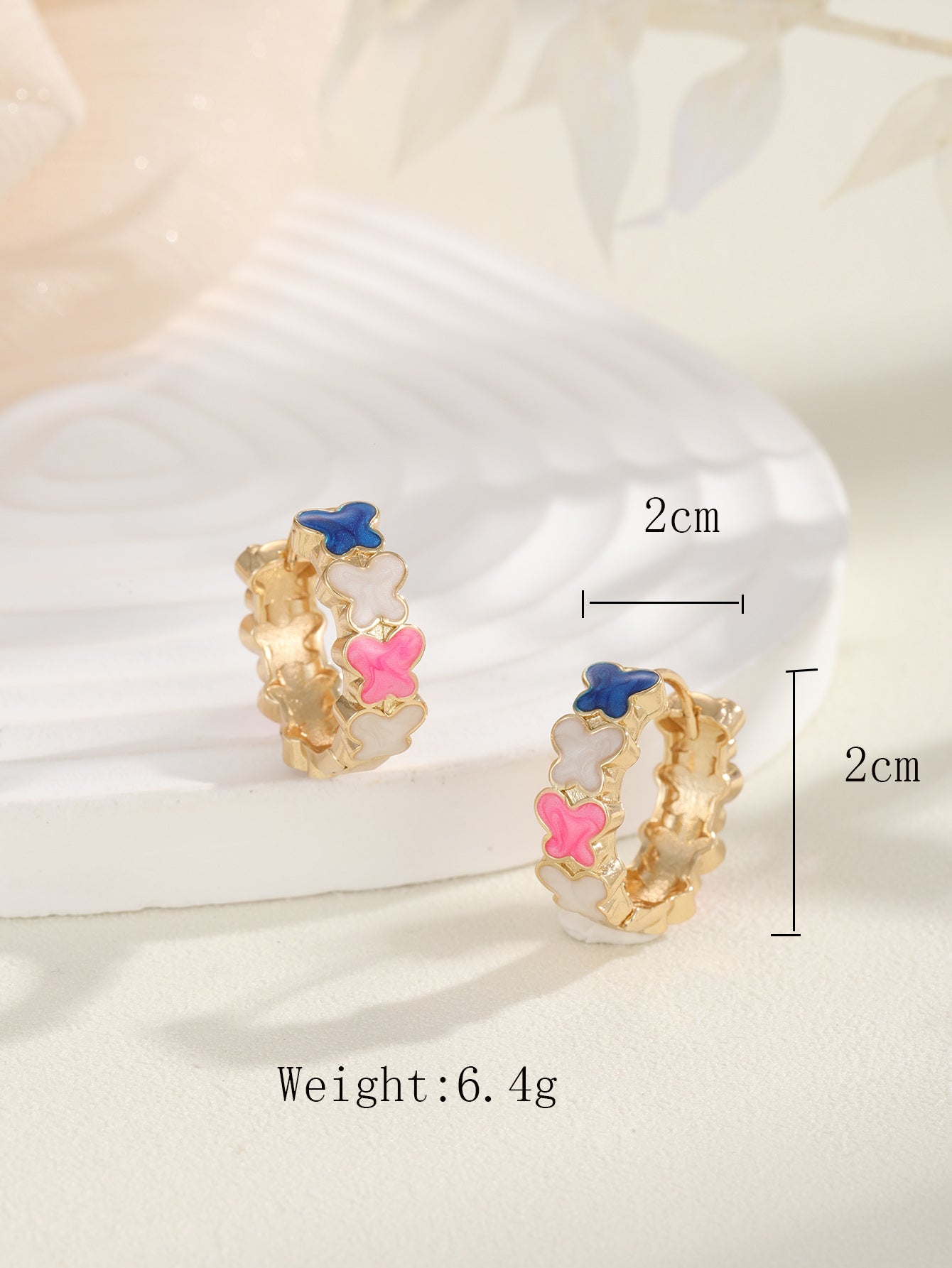 1 Pair Vintage Style Fashion Sweet Butterfly Enamel Plating Copper 18k Gold Plated Hoop Earrings