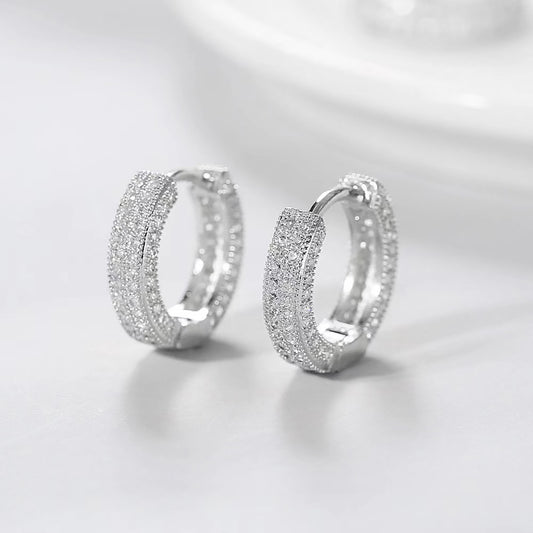 1 Pair Classic Style Shiny Round Plating Inlay Brass Zircon Gold Plated Platinum Plated Earrings