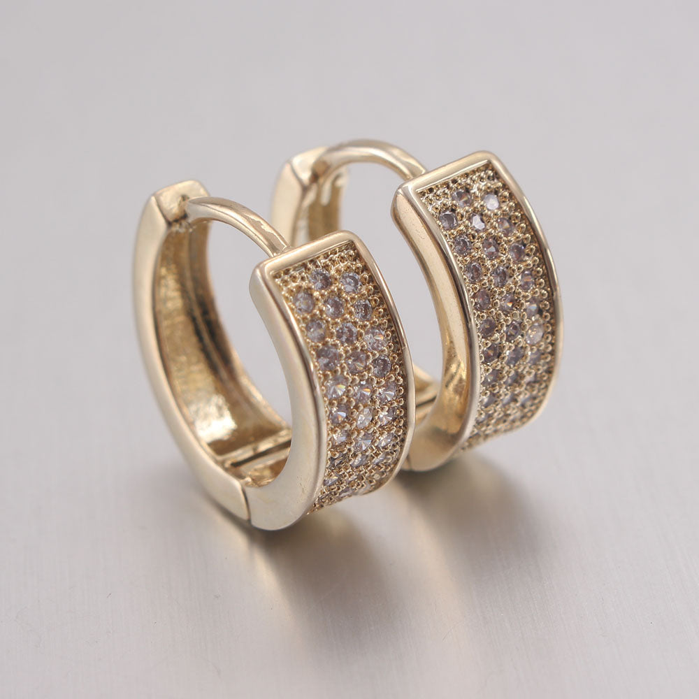 1 Pair Ig Style Simple Style Commute Geometric Plating Inlay Copper Zircon Gold Plated Earrings