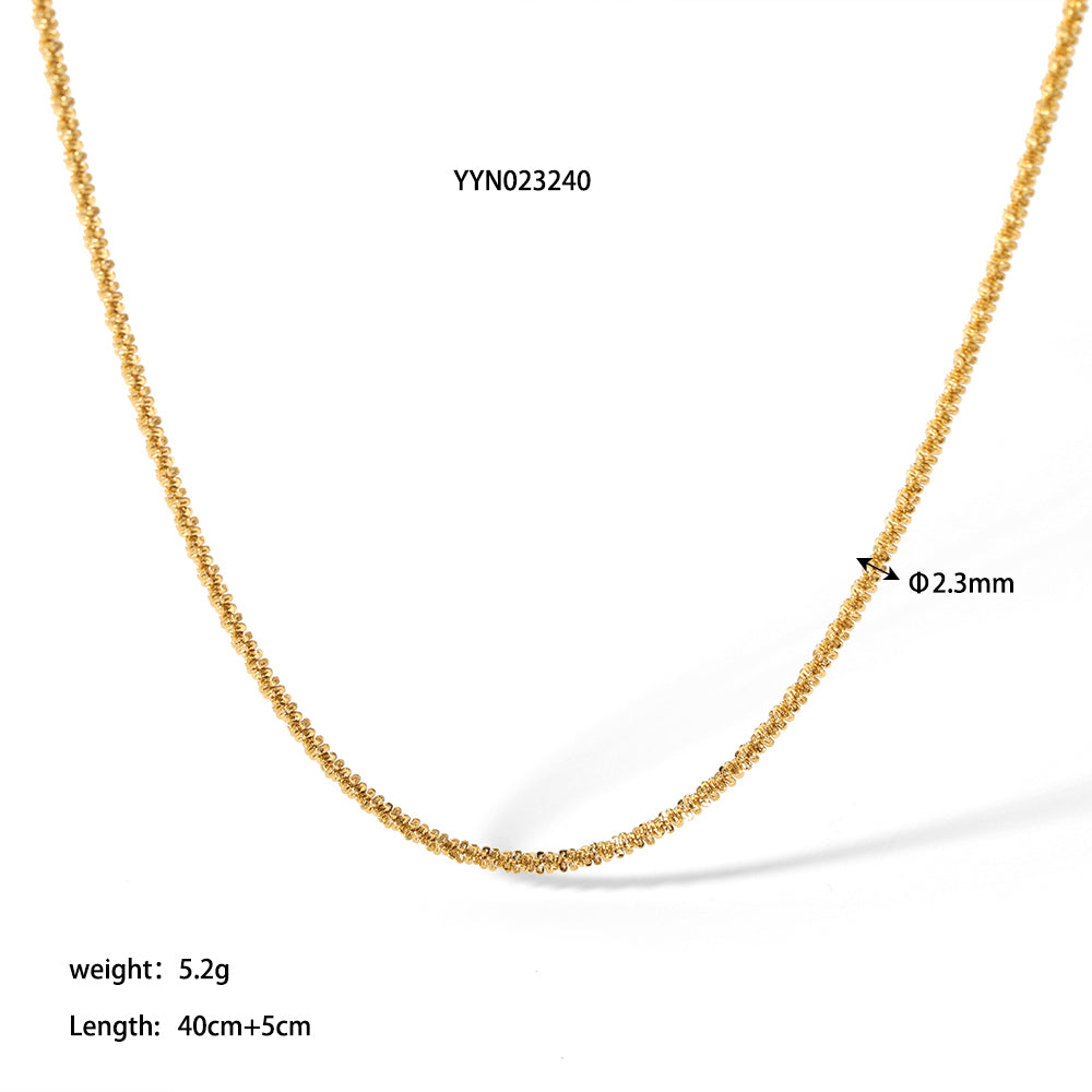 Ig Style Solid Color Stainless Steel Plating 18k Gold Plated Bracelets Necklace