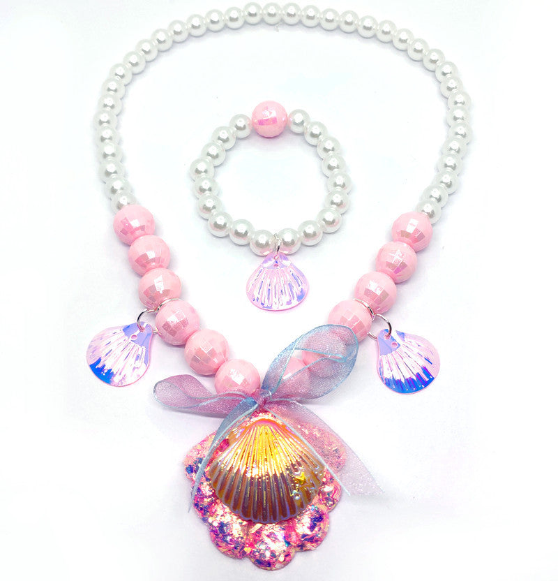 Simple Style Shell Plastic Resin Beaded Women's Bracelets Earrings Necklace