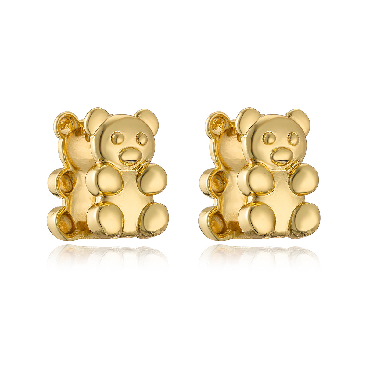 1 Pair Simple Style Commute Animal Bear Plating Copper 18k Gold Plated Earrings