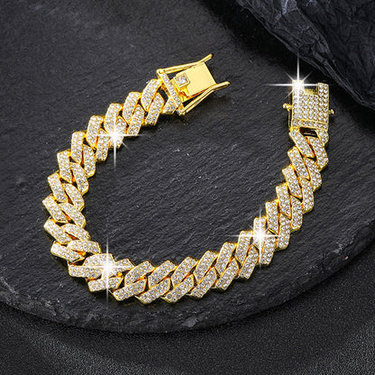 Hip-hop Necklace Alloy Inlay Rhinestones Men's Necklace