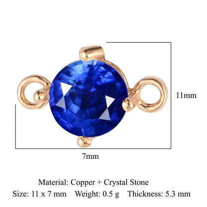 Classic Style Round Heart Shape Copper Inlay Crystal Glass Charms