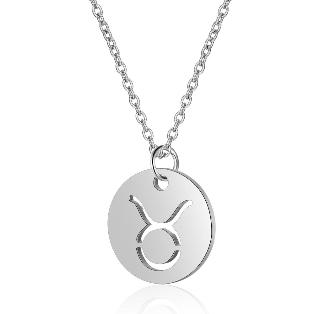 Simple Style Constellation Stainless Steel Pendant Necklace In Bulk