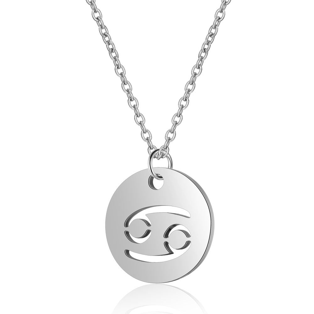 Simple Style Constellation Stainless Steel Pendant Necklace In Bulk