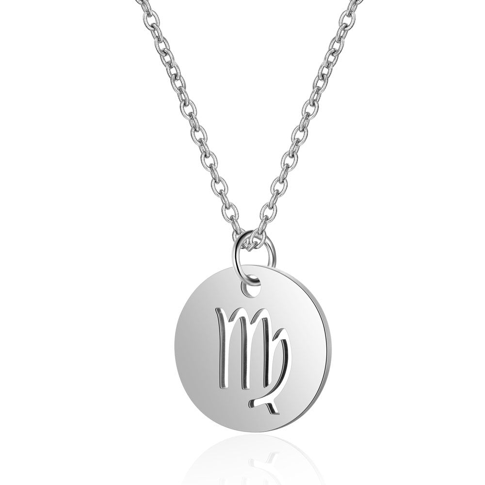 Simple Style Constellation Stainless Steel Pendant Necklace In Bulk